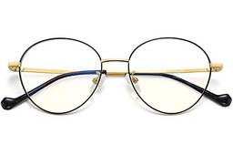 Joopin Azul Luz Filtro Óculos Femininos e Óculos de Filtro Masculino Óculos de Computador Óculos de Jogo Óculos de Luz Azul Filtro Óculos PC Óculos (Ouro)