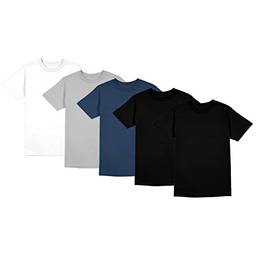 Kit 5 Camiseta Masculina Poliéster Com Toque de Algodão Camisa Blusa Treino Academia Tshrt Esporte Camisetas, Tamanho GG
