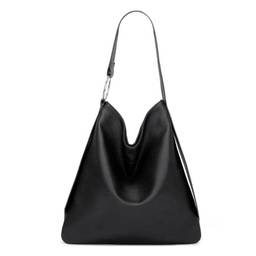 Bolsa feminina bolsa de ombro de grande capacidade Hobo Fashion Bags, A - Preto, Large, Clássico
