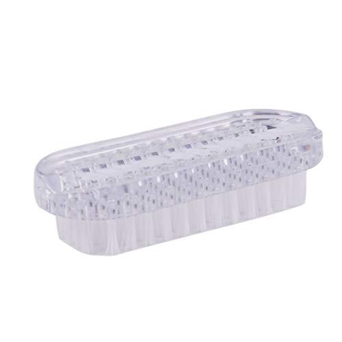 Escova de unha de plástico Exceart com alça dupla face, escova de limpeza de unhas para pés e unhas (branca)
