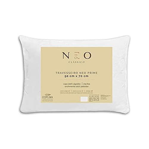 Travesseiro Neo Prime 233 Fios, Camesa, Branco, 50x70 cm