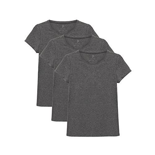 Camiseta basicamente. Kit 3 Camisetas Babylook Gola C Feminina feminino, Mescla Escuro, GG