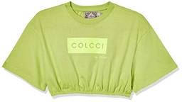 Camiseta Cropped Estampada, Colcci Fun, 14, Verde Bitter Lime, Meninas
