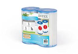 Intex Cartucho de filtro tipo A para piscinas, pacote duplo, 1 pacote, branco