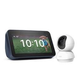 Echo Show 5 (2ª Geração): Smart Display de 5" com Alexa e câmera - Cor Azul + Câmera de Segurança Wi-Fi 360º TP-Link Full HD, Tapo C200