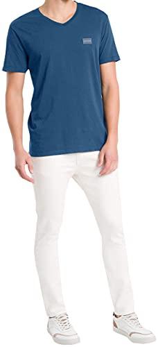 Camiseta,Logo peito V,Calvin Klein,Masculino,Azul médio,P