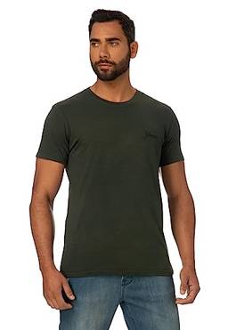 T-Shirt Bordado Manuscrito, Guess, Masculino, Verde Escuro, M