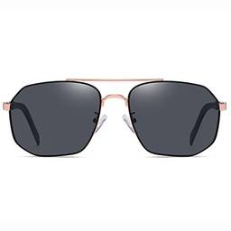 Óculos de Sol Masculino Polarizados Grande Armação Retangular Metal Leve Dirigindo Óculos de Sol para Homens Proteção UV400…