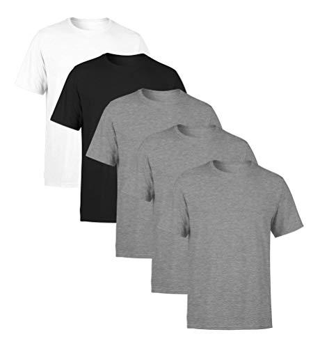 Kit 5 Camiseta Masculina Básica Lisa Camisa Algodão 30.1 (GG, Colors)