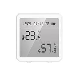 Moniss Tuya Smart WiFi Sensor de umidade de temperatura Higrômetro interno Termômetro APP Controle remoto com tela LCD Sensor T&H ? / ? Comutável Compatível com Alexa Google Home