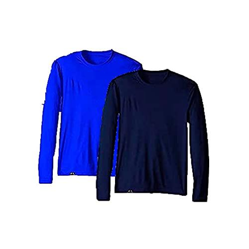 KIT 2 Camisetas UV Protection Masculina UV50+ Tecido Ice Dry Fit Secagem Rápida – G Royal – Marinho