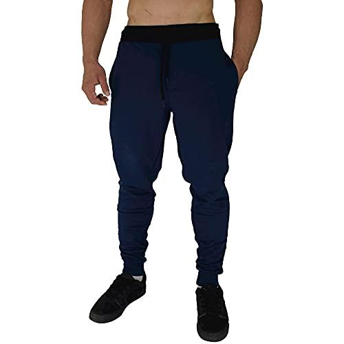 Calça Masculina Moletom Slim Jogger MXD Conceito Cores Tradicionais (M, Azul Marinho)