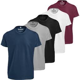 Kit 5 Camisetas Masculinas Slim Fit Básicas Algodão Premium (Bordo, Preta, Cinza, Branca, Marinho, M)