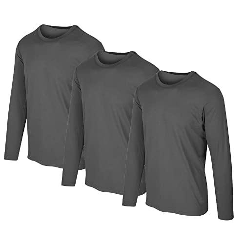 Kit com 3 Camisetas Proteção Solar Uv 50 Ice Tecido Gelado - Slim Fitness – Cinza - Cinza - Cinza – GG