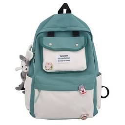 Mochila escolar casual mochila escolar para meninos e meninas mochila de nylon bolsa escolar bolsa de livro bolsa para laptop, Verde, No pendant