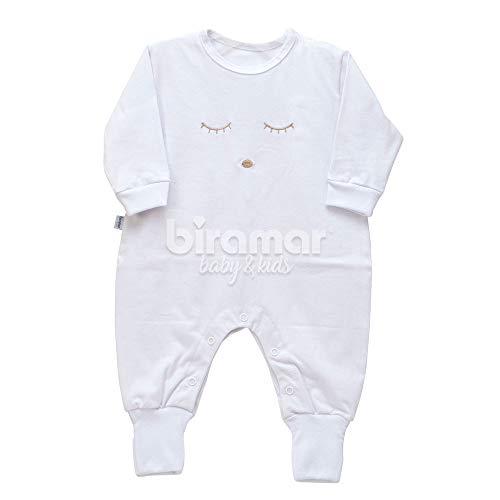 Macacão para Bebê Bordado com Cílios G - Branco, Biramar Baby, Branco