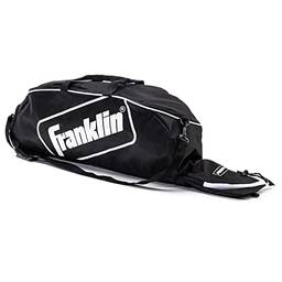 Franklin Sports Bolsa para taco de beisebol juvenil – Camiseta infantil, softball, bolsa para equipamentos de beisebol – Comporta morcego, capacete, chuteiras e mais – Preta