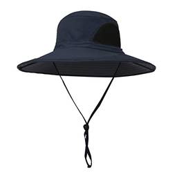 yotijar Chapéu de Verão Unissex, Chapéu de Proteção UV Solar, Chapéu de Aba Larga para Exteriores com - Azul marinho