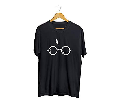 Camiseta Camisa óculos Cicatriz Masculina Preto Tamanho:G