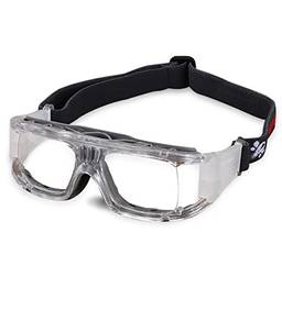 Óculos de esportes profissionais Óculos de proteção de segurança Óculos de basquete para homens Moldura quadrada com alça ajustável para basquete Futebol Voleibol Hóquei Rúgbi Quadro transparente azul preto