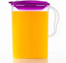 LOCK & LOCK Jarra de água para porta de geladeira Aqua com alça, jarra de plástico livre de BPA com tampa flip, perfeita para fazer chás e sucos, 3 litros, roxo