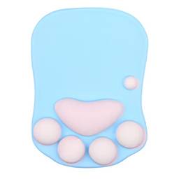 Mouse Pad de silicone para pulso Garra de gato bonito Mouse pad de silicone anti-derrapante Movimento suave Posicionamento preciso azul
