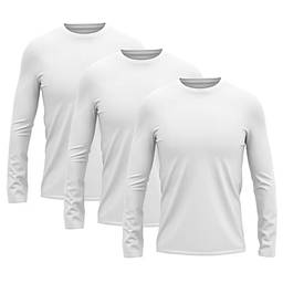 Kit 3 Camisetas Térmica Segunda Pele Uv Unissex Sol/Frio (G, Branco)