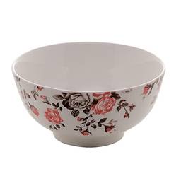 LYOR Garden Tigela Bowl de Porcelana, Branco/Vermelho/Preto, 13 x 7 cm