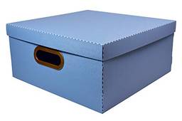 Caixa Organizadora Linho, 35x35x16 cm, Azul Claro, Grande, Protea