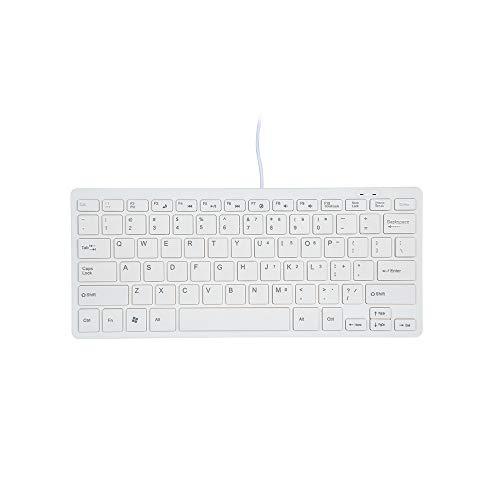 Andoer Mini teclado USB com botões de chocolate Teclado elegante e portátil para desktop, laptop para uso em casa e no escritório (branco)
