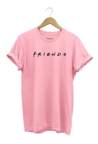 Camiseta Unissex Tshirt Camisa Friends Série (P, Rosa)
