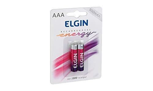 Pilha Recarregável Ni-MH AAA-900mAh blister com 2 pilhas, Elgin, Baterias