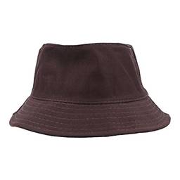 Chapéu Bucket Hat Feminino e Masculino Liso e Estampado Unissex (Marrom)