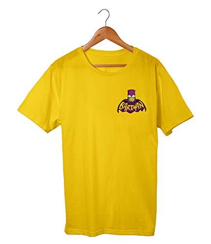 Camiseta Masculina Algodão Estampa Bartman Simpsons (G, AMARELO)