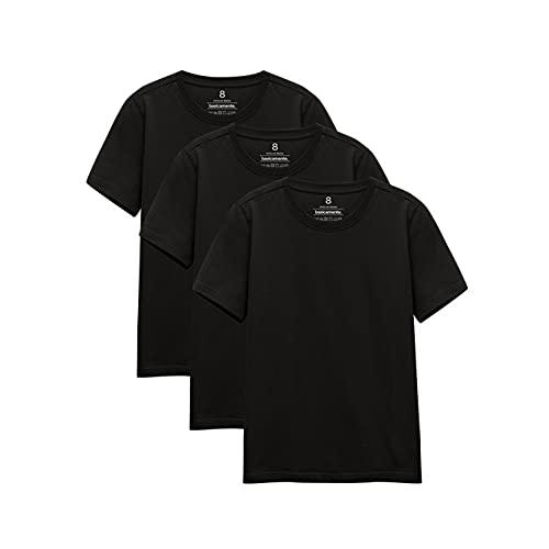 Kit 3 Camisetas Gola C Unissex; basicamente; Preto 16