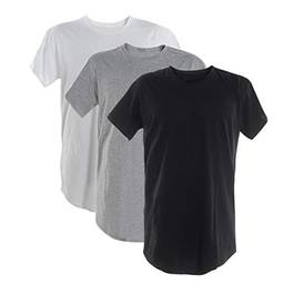 Kit 3 Camisetas Long (Preto,Branco, Cinza Mescla, GG)