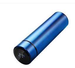 Garrafa Copo Térmica Com Medidor Temperatura Em LED Touch Cor:Azul