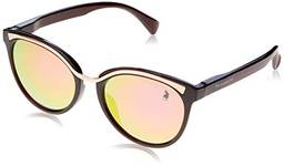 Óculos de Sol Polo London Club lente com Proteção UVA/UVB Marrom com lente espelhada rose