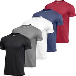Kit 5 Camisetas Novastreet Dry Fit Anti Suor - Linha Premium (P, Branco, Preto, Cinza, Azul, Bordo)