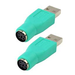 Almencla Teclado USB de substituição para PS/2/F – Teclado USB para adaptador PS2 – Adaptador USB para PS2 – Verde – 2 pacotes