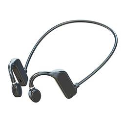 KESOTO de ouvido sem fio de orelha aberta de ouvido de condução óssea resistente ao suor ajuste estável leve com microfone 360 som, PRETO