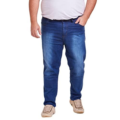 Calça Masculina Jeans Plus Size Skinny Com Elastano (52, Jeans Escuro)