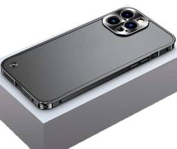 Capa Protetora MagnéTica Fosca Com ArmaçãO de Metal Anti-Queda, para iPhone 13 12 Max Pro, Capa Protetora Fosca para Telefone, para iPhone 11 Pro Max, Capa de Metal (Black,iPhone 13pro)