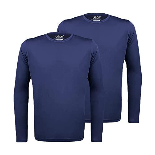 Kit 2 Camisetas Térmicas Proteção Solar Uv 50+ Manga Longa Dry Fit (GG, Azul)