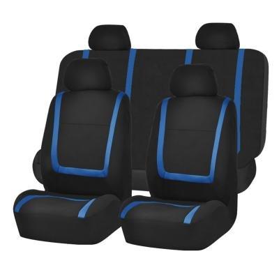 Capas de assento automotivas azul ajuste universal único pano plano serve para a maioria dos carros, SUVs e caminhões (com 4 encostos de cabeça destacáveis e banco sólido) FH Group FB032BLUE114