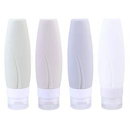 4 frascos portáteis vazios de silicone ExCEART para cosméticos frascos de viagem, loção de shampoo, frascos de 90 ml