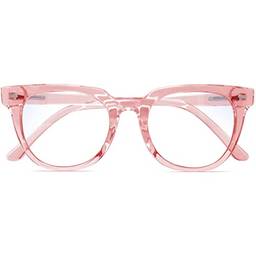 Óculos bloqueio de luz azul clássicos feminino e masculino, Óculos Anti-fadiga Ocular Transparente UV400 para jogos/TV/telefone (rosa)