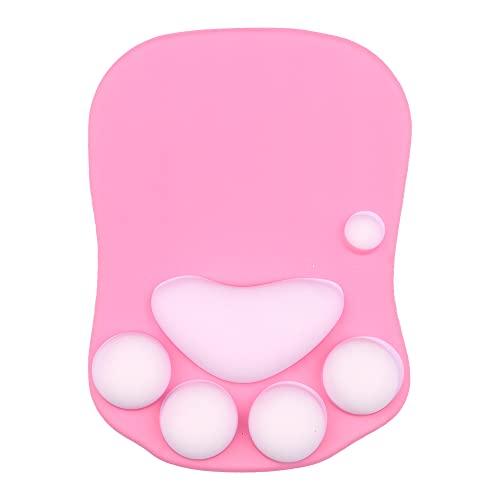 Mouse Pad de silicone para pulso Garra de gato bonito Mouse pad de silicone anti-derrapante Movimento suave Posicionamento preciso rosa vermelha