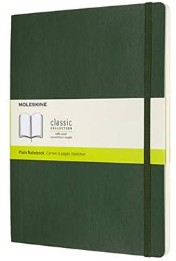 Moleskine Caderno clássico, capa macia, GG (19 x 24 cm), liso/branco, verde murta, 192 páginas