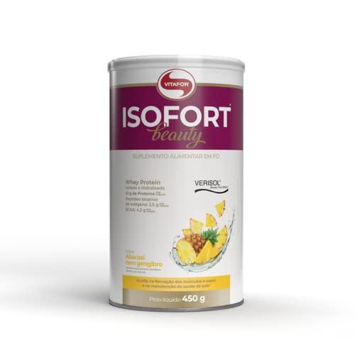 Isofort Beauty Whey Protein (Isolado e Hidrolisado) + Colágeno Verisol 450G Abacaxi com Gengibre, Vitafor
